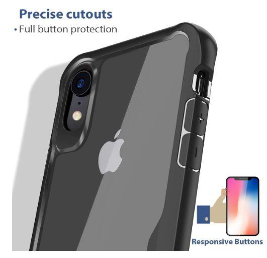 Apple iphone Xr – Black transparent shockproof-3 shop in factory