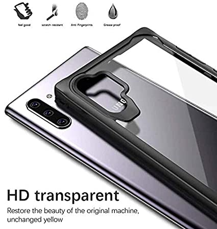 Samsung Note 10 plus – Black transparent Shockproof case 2 shop in factory