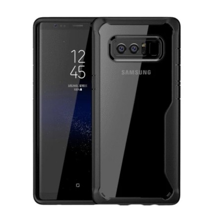 Samsung Note 8 – Black transparent Shockproof case-1 shop in factory
