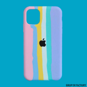 APPLE IPHONE 12 PRO – PINK RAINBOW SILICONE CASE