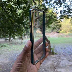 ONEPLUS 9 – DARK GREEN ELECTROPLATE TRANSPARENT SILICONE CASE