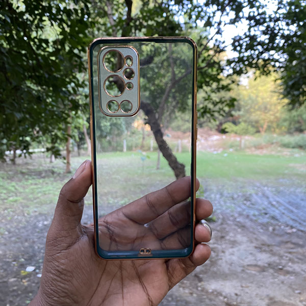 ONEPLUS 9 PRO – BLUE ELECTROPLATE TRANSPARENT SILICONE CASE