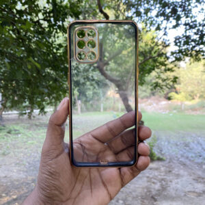 ONEPLUS 9R – BLACK ELECTROPLATE TRANSPARENT SILICONE CASE