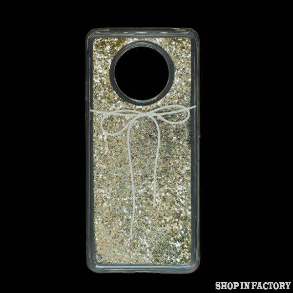 ONEPLUS 7T - WHITE RIBBON GLITTER SILICONE PROTECTION CASE 1