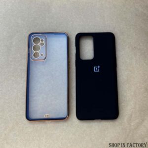 ONEPLUS 9RT - BLACK ORIGINAL SILICONE AND BLACK ELECTROPLATE CASE