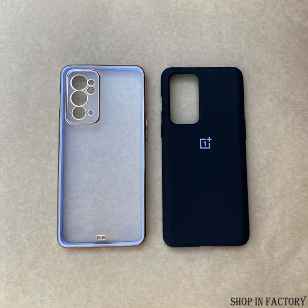 ONEPLUS 9RT - BLACK ORIGINAL SILICONE AND PURPLE ELECTROPLATE CASE