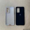 ONEPLUS 9RT - BLACK ORIGINAL SILICONE AND WHITE ELECTROPLATE CASE
