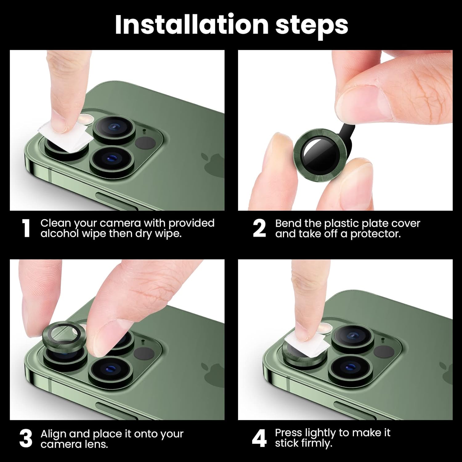 Glass Lens Ring Cover 11-11 pro-11 pro max-12-12 pro-12 mini green 3